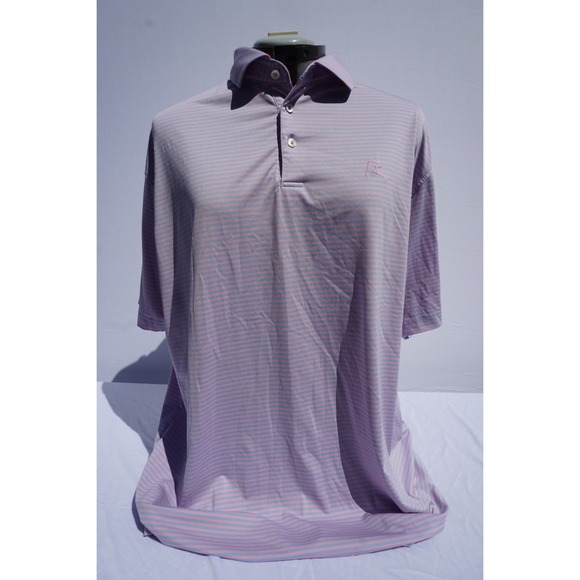 Rhoback Other - Rhoback Men's Polo XXL, The Bermudan - Pink and Blue Stripe